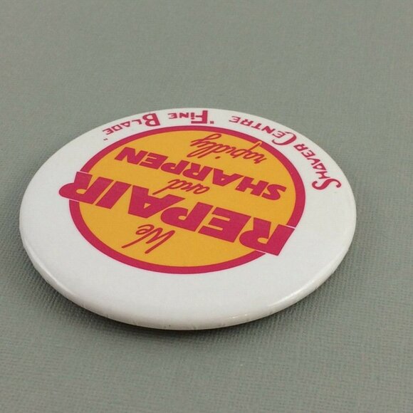 Vintage Shaver Centre Large Pin Back Button Badge Advertisement - Picture 4 of 12